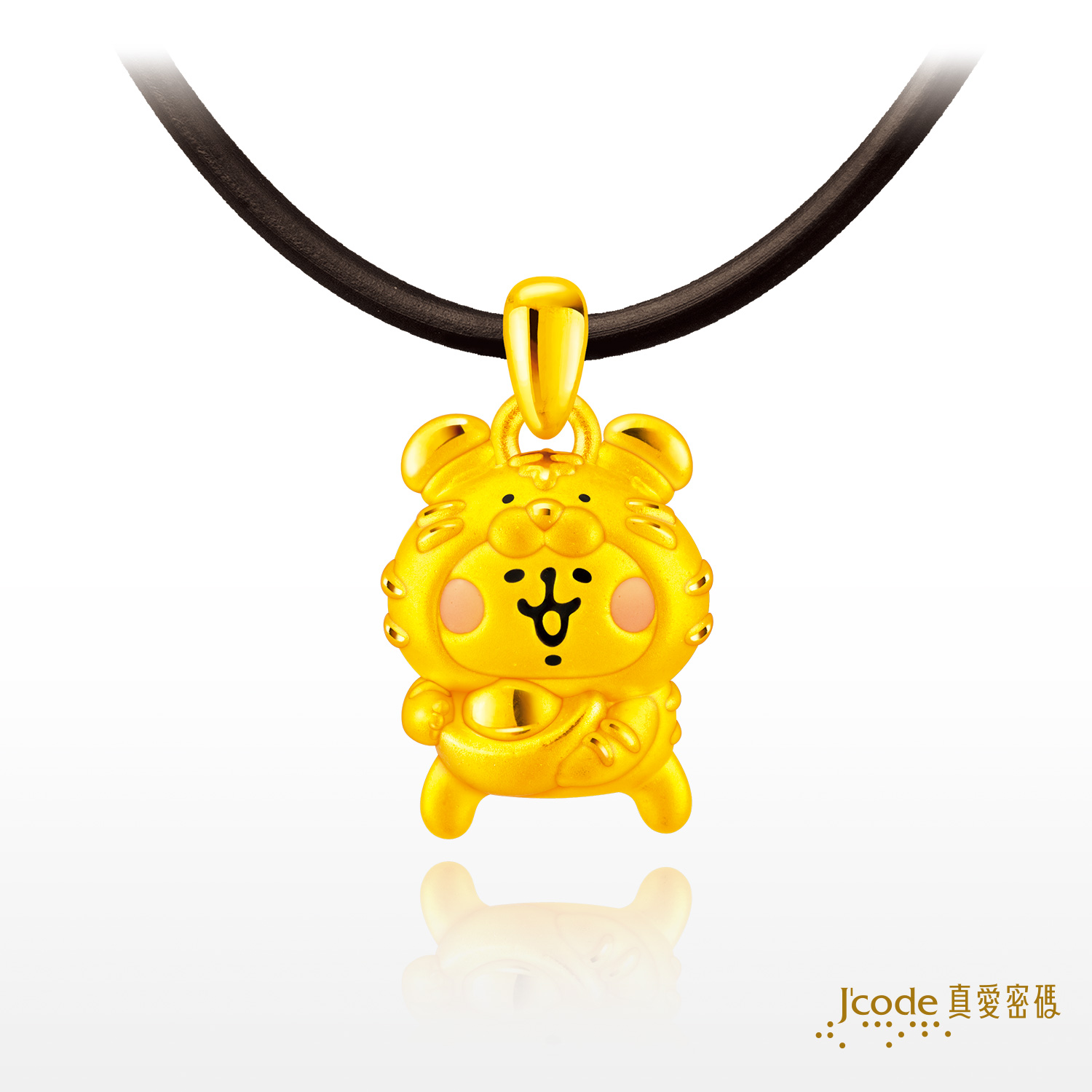生肖虎粉紅兔兔-黃金墜子