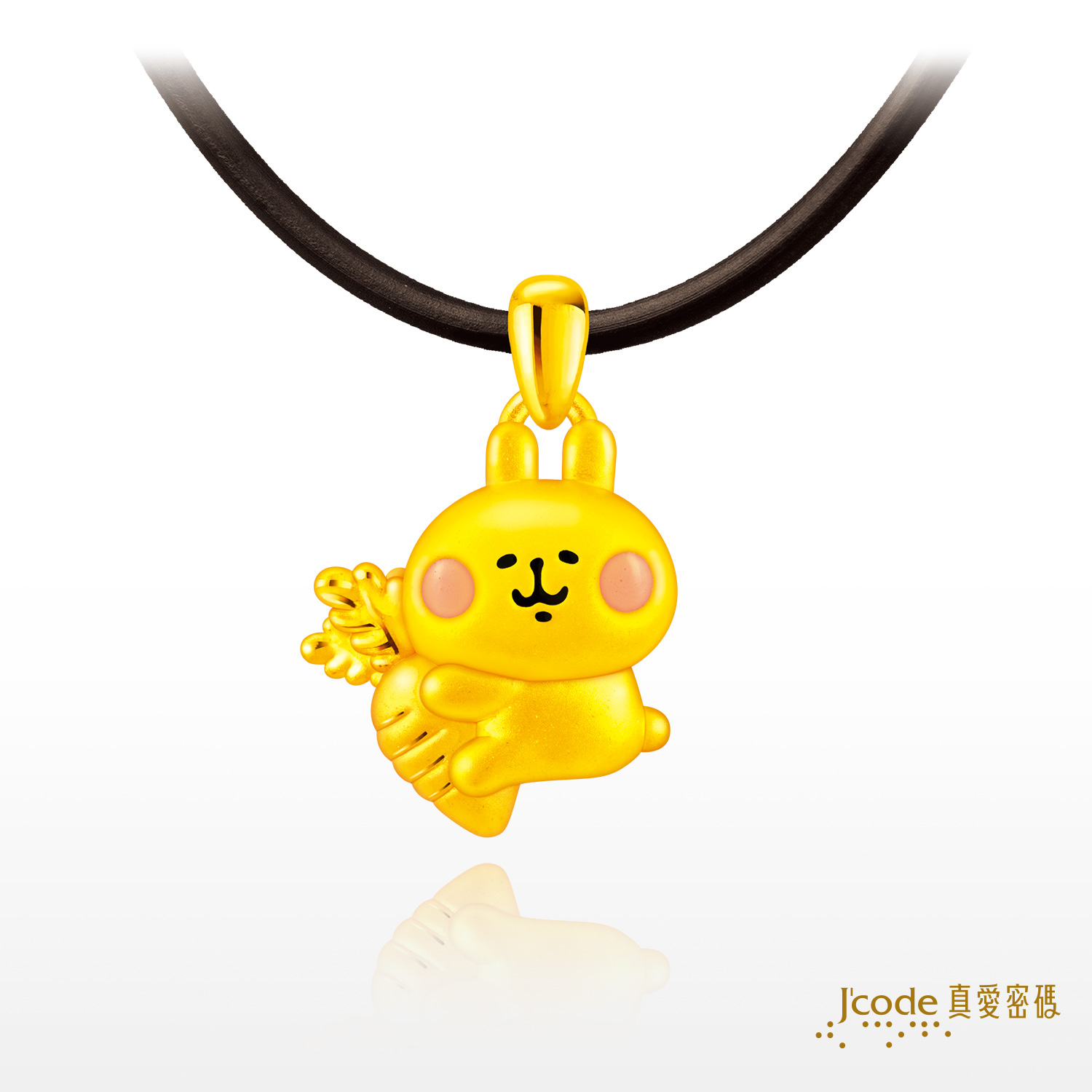 生肖兔粉紅兔兔-黃金墜子